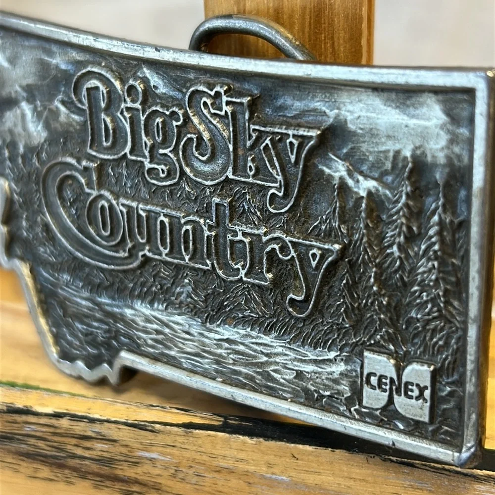 Big Sky Country Montana vintage belt buckle made in USA